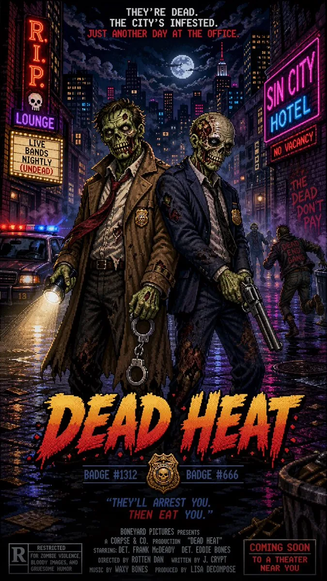 Pixel Art Movie Poster Prompt reference