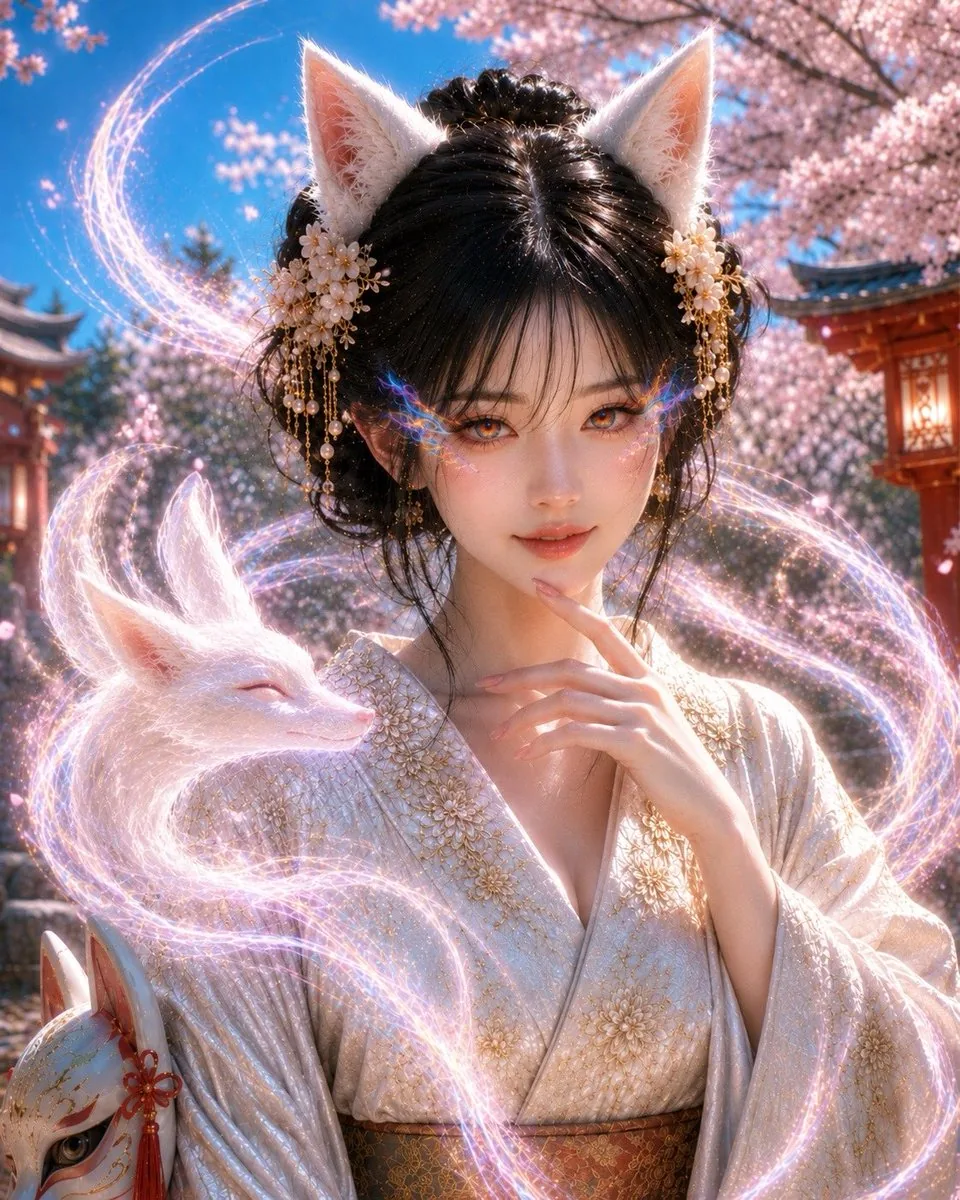 Mystical Kitsune Shrine Portrait reference