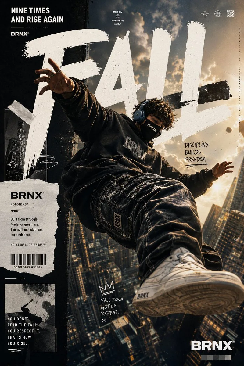 Streetwear Floating Poster Design reference