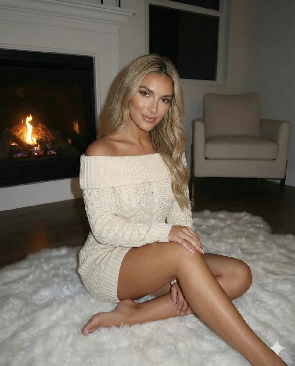 Cozy Winter Selfie Prompt with Fireplace - Nano Banana Pro AI Prompt for Social Media Post reference