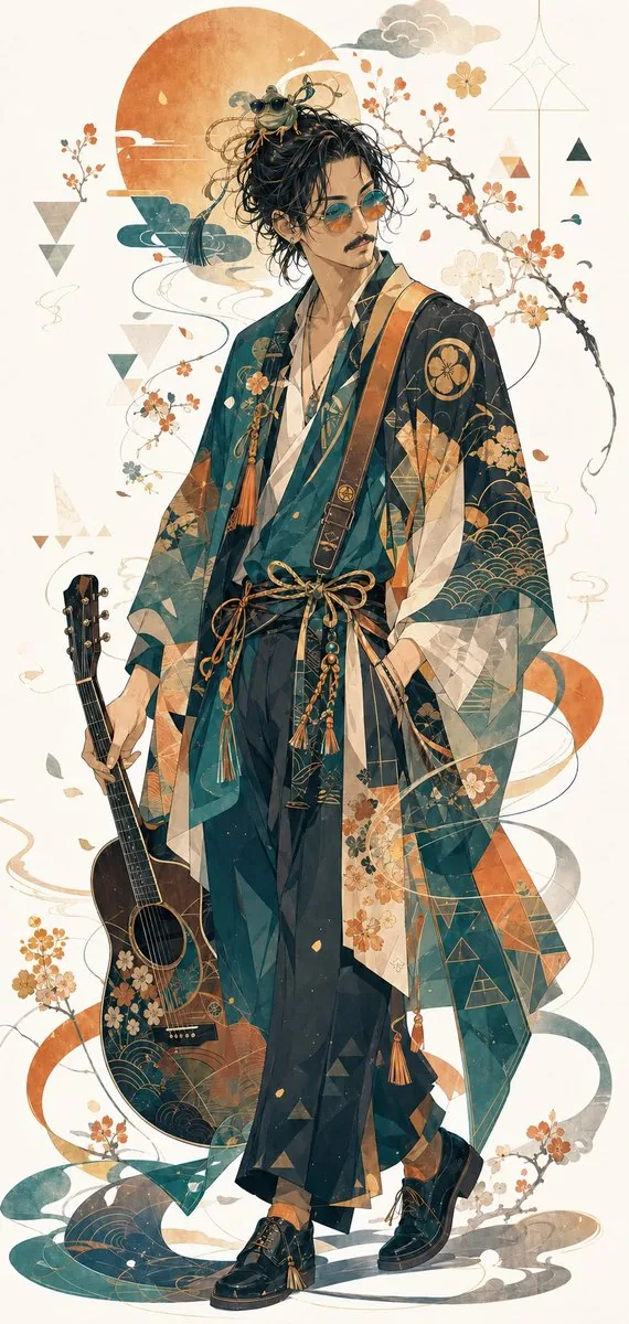 Kimono Guitarist Fashion Illustration reference