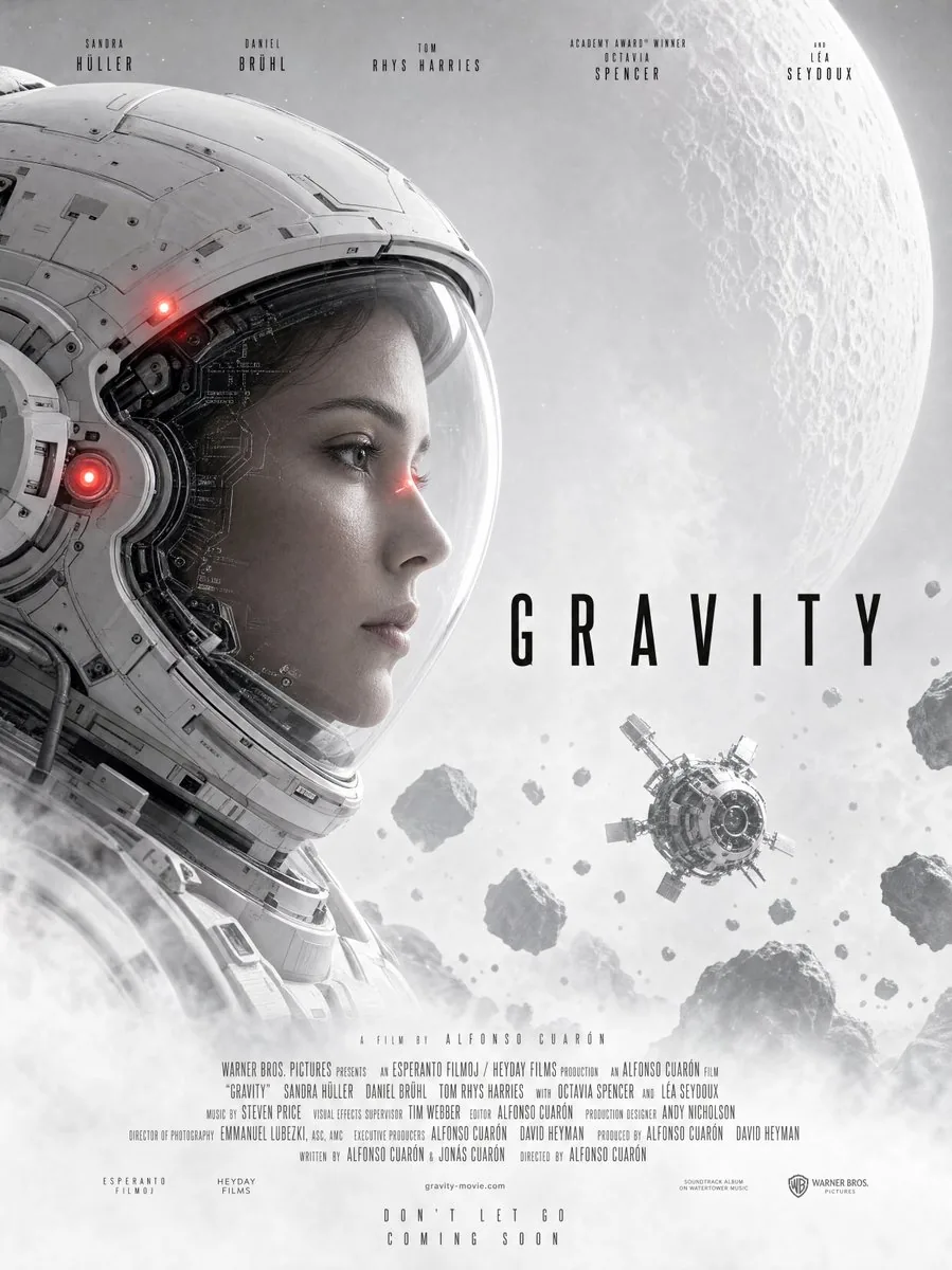 Gravity-Style Space Movie Poster reference