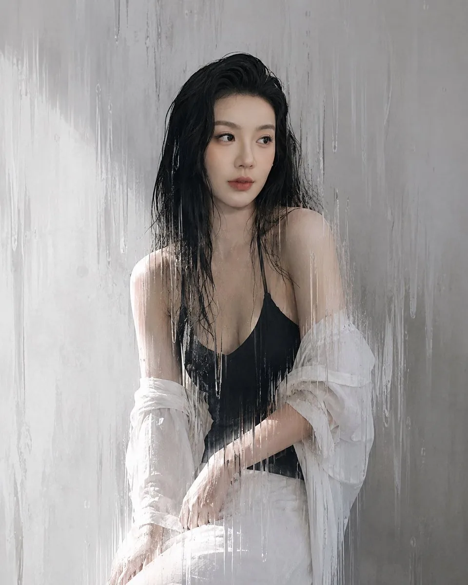 Rain Glass Fashion Portrait reference