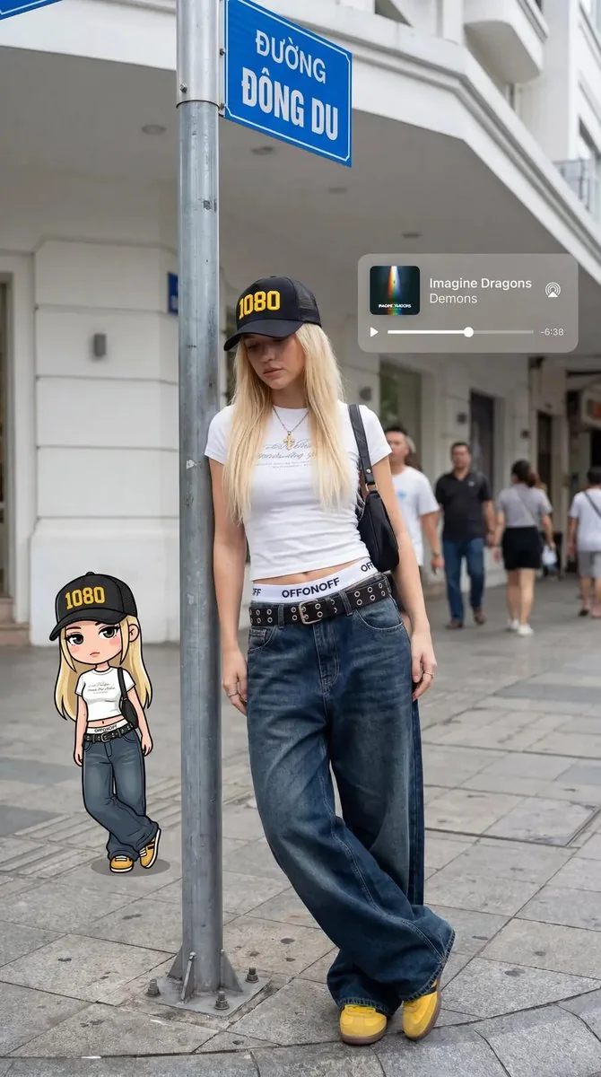 Urban Street Style with Avatar Overlay - Nano Banana Pro AI Prompt for Social Media Post reference