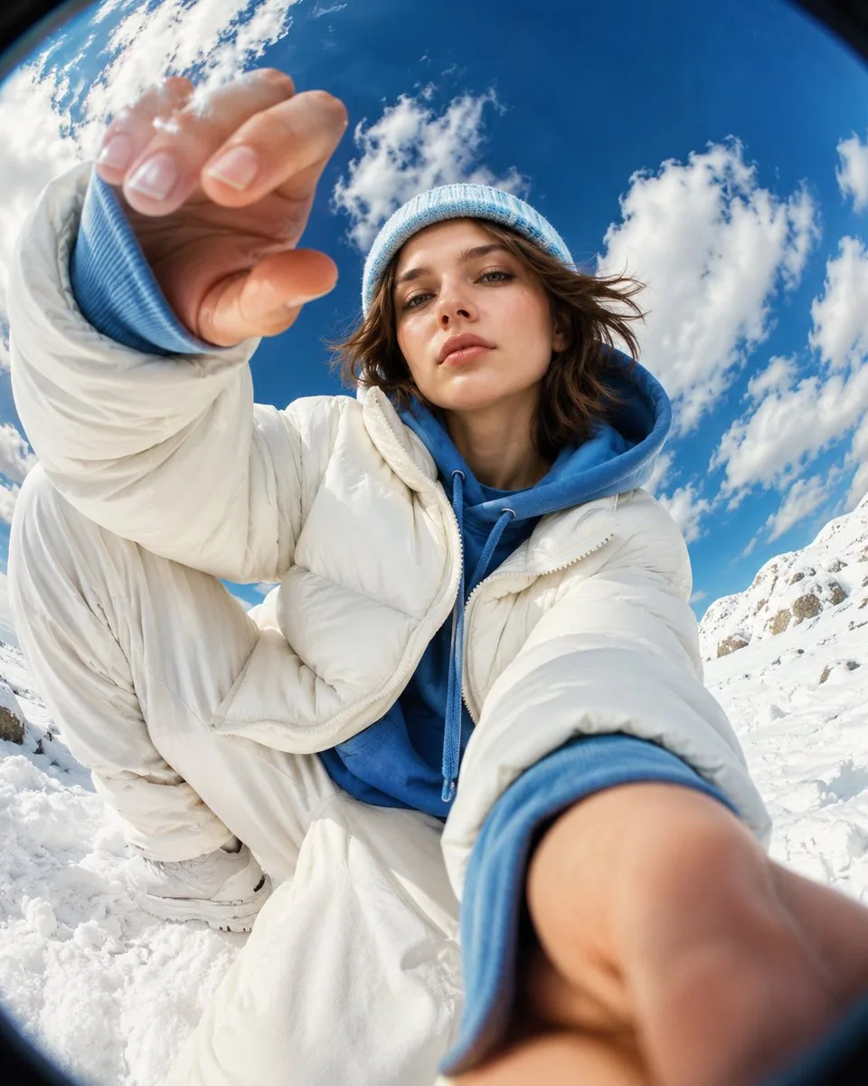 Fisheye Snow Streetwear Portrait reference