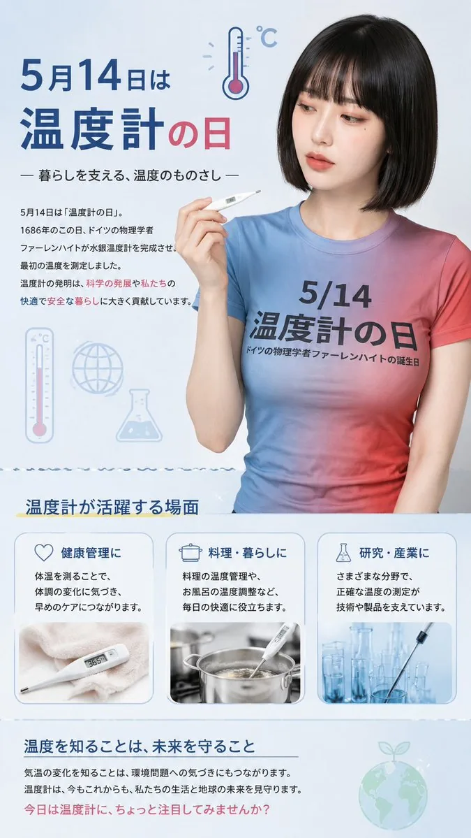 Japanese Thermometer Day Poster reference