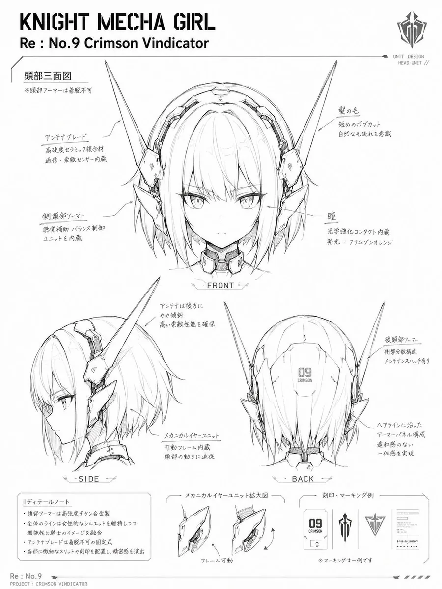 Knight Mecha Girl Model Kit Style reference
