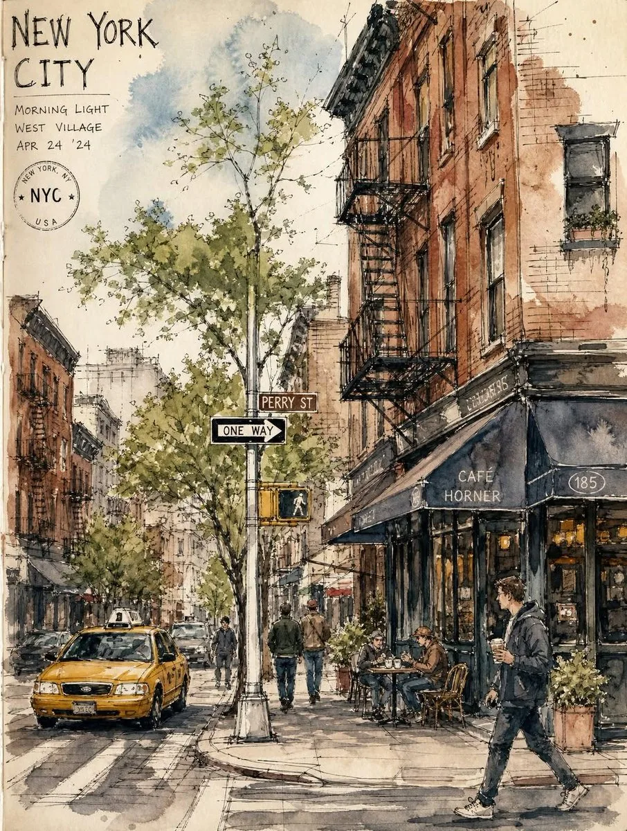 Vintage European Travel Sketchbook reference