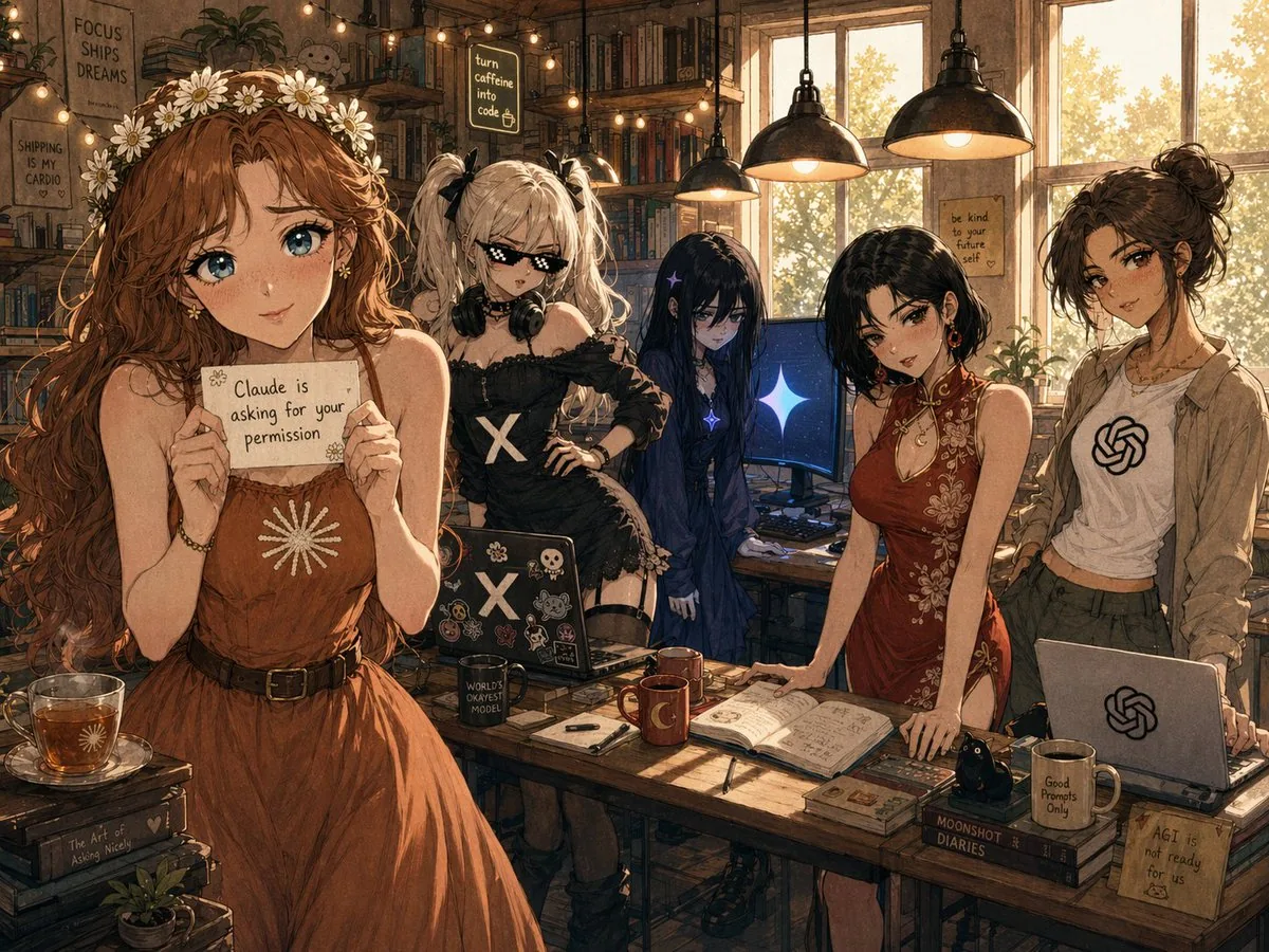 Cozy AI Agents Studio Group Portrait reference