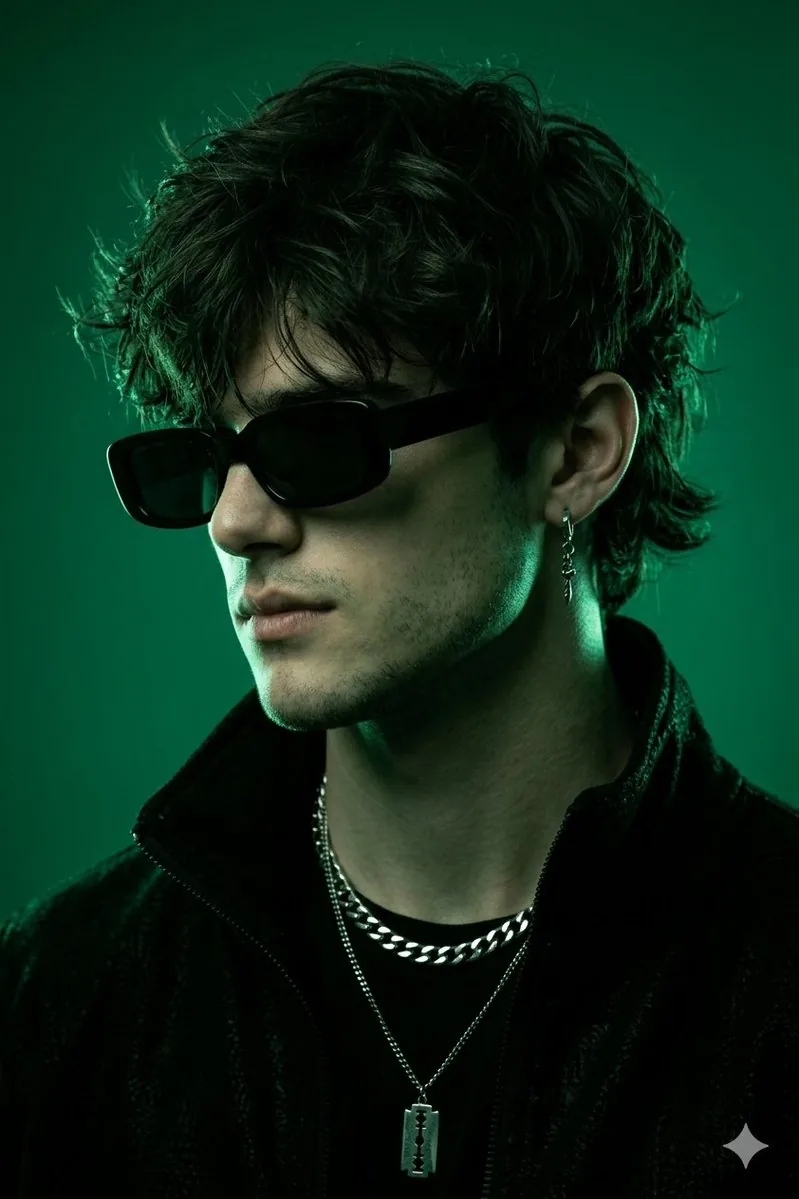 Emerald Monochromatic Male Portrait - Nano Banana Pro AI Prompt for Profile / Avatar reference