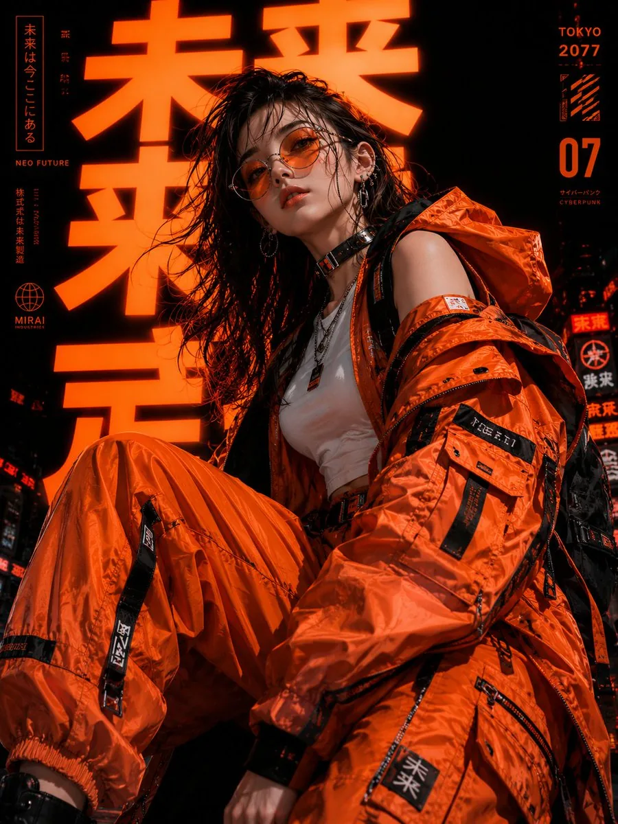 Cyberpunk Tokyo Fashion Portrait reference