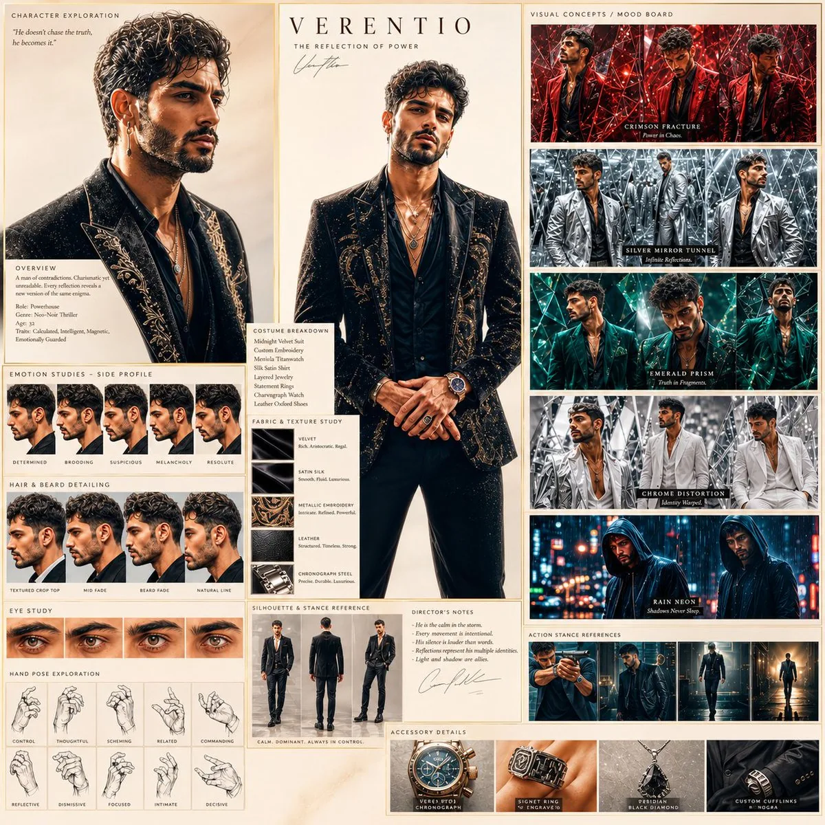 Neo-Noir Character Exploration Sheet reference
