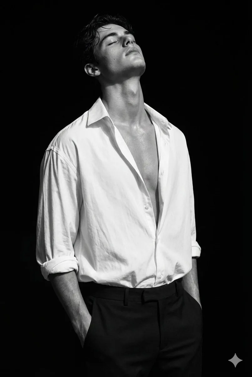 Peter Lindbergh Style Black and White Editorial Portrait - Nano Banana Pro AI Prompt for Social Media Post reference