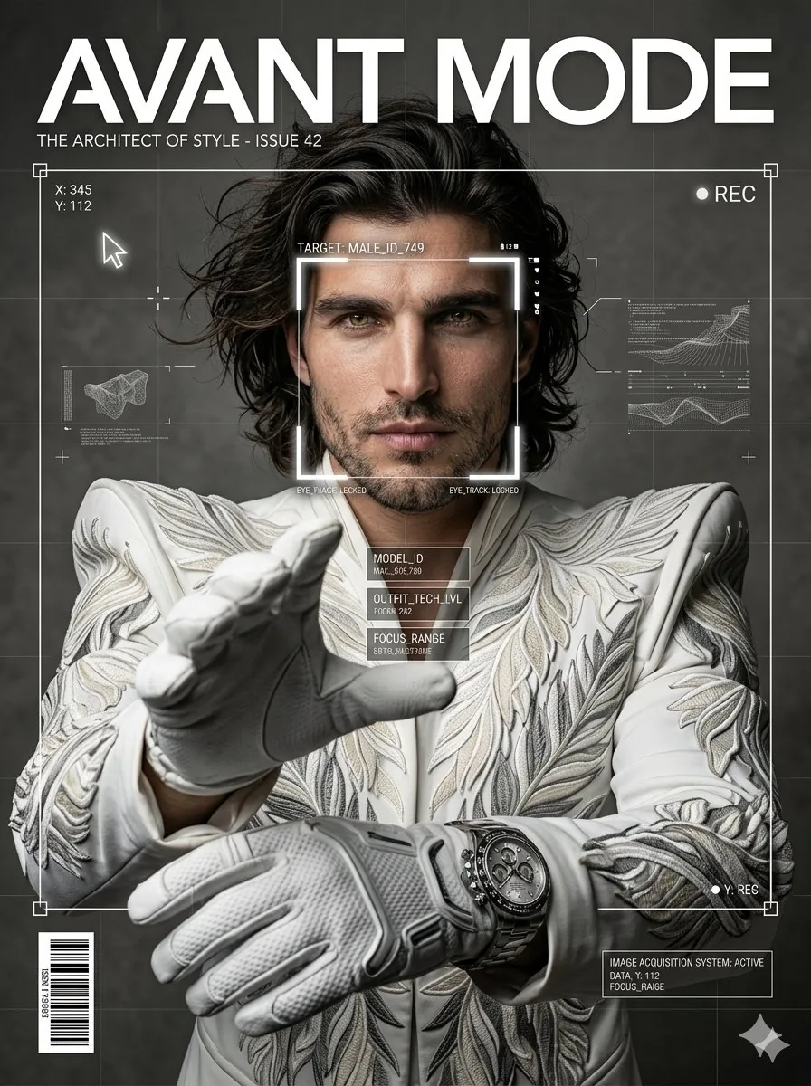 Avant-Garde White Couture Portrait reference