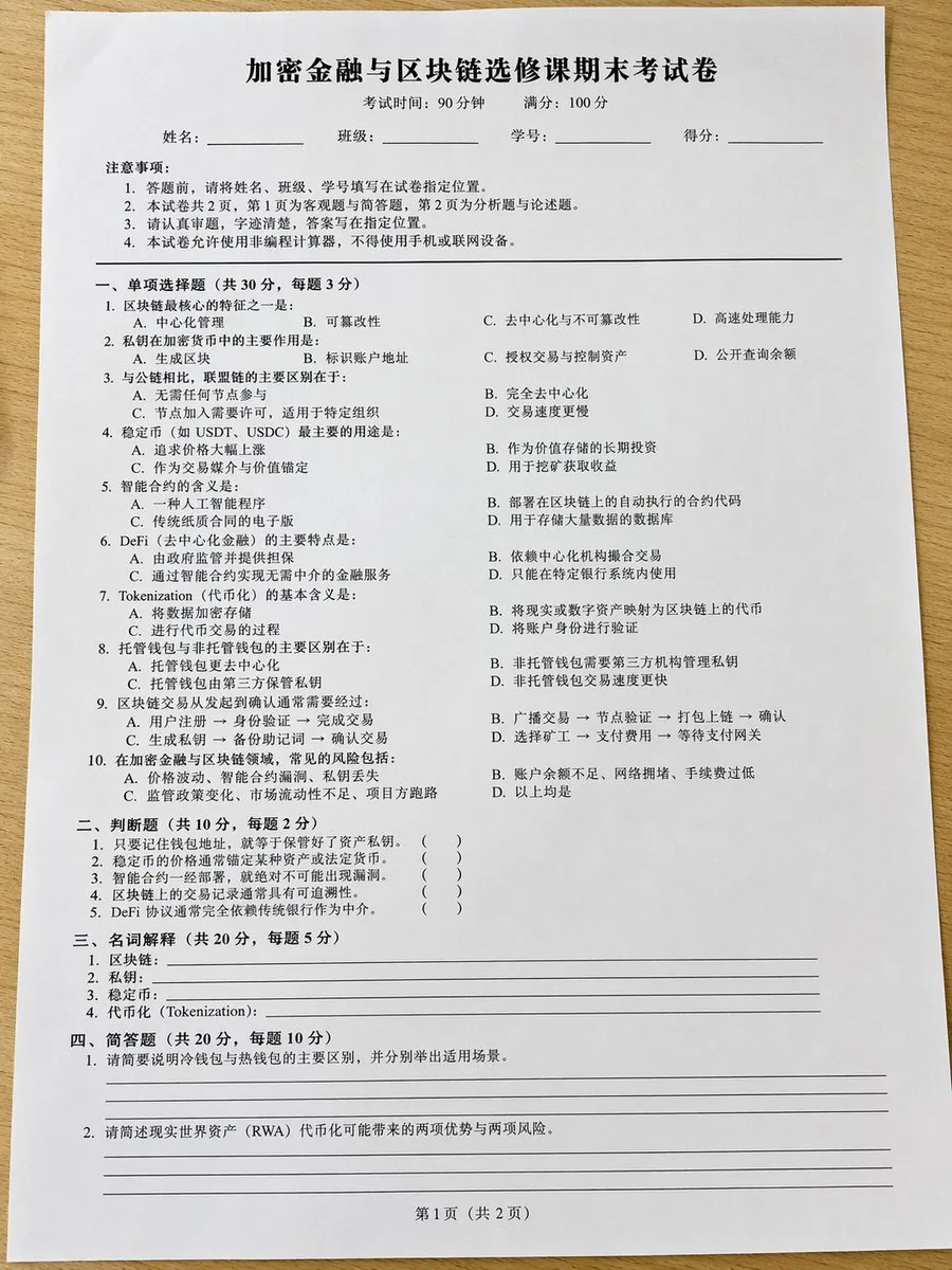 Realistic Crypto Exam Paper reference