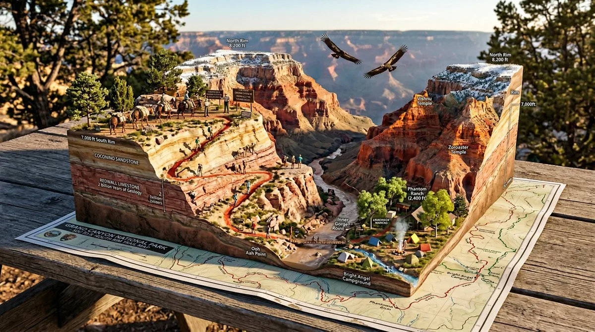 National Park Trail Map Miniature Ecosystem Diorama reference