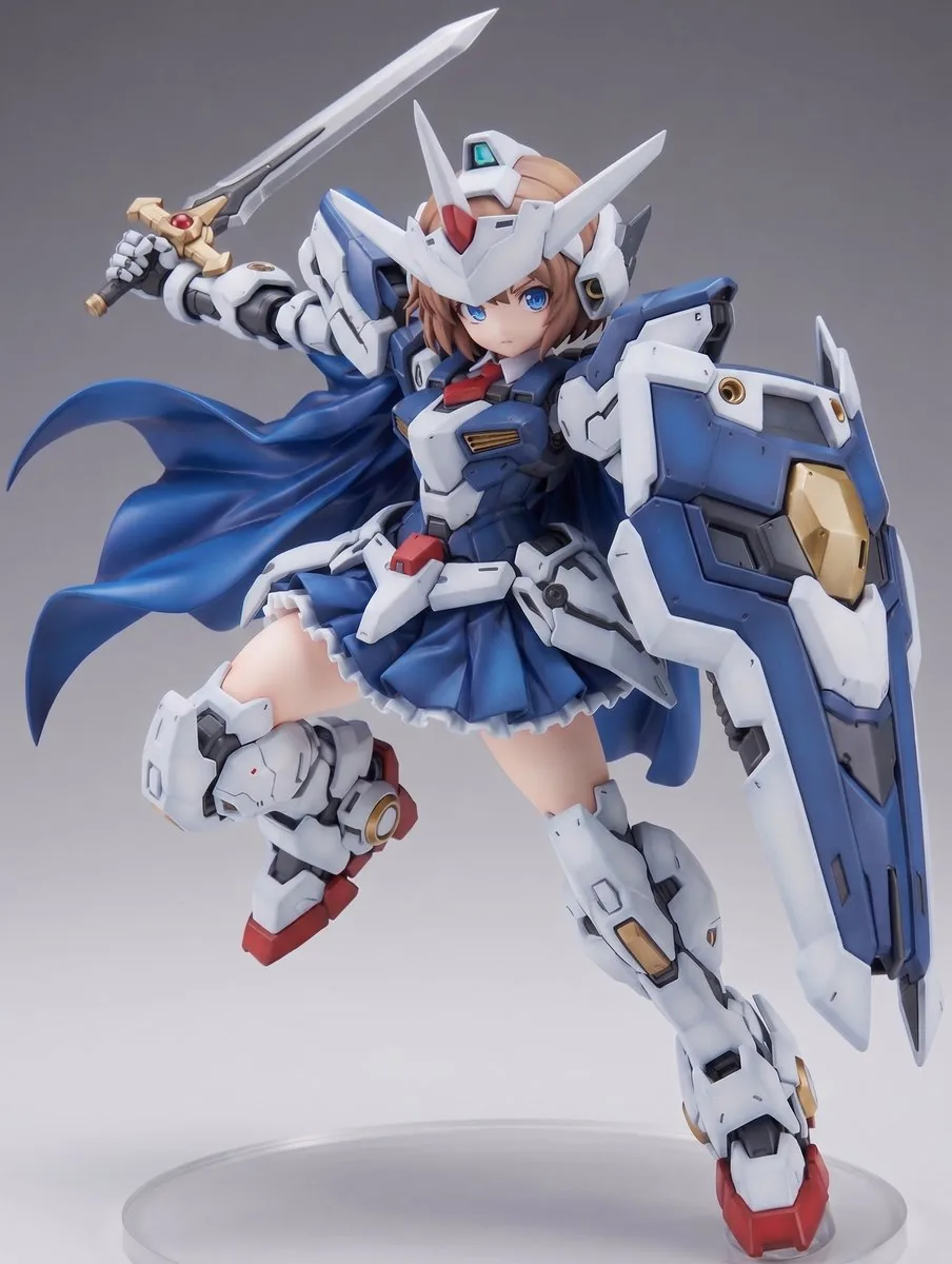 Mecha Girl Figure Product Render reference