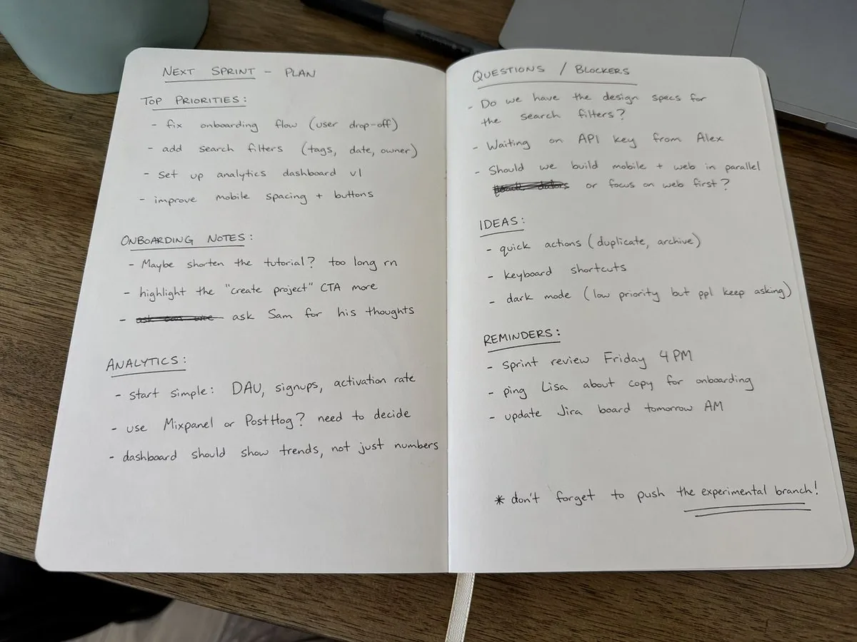Amateur Handwritten Notebook Photo Prompt reference