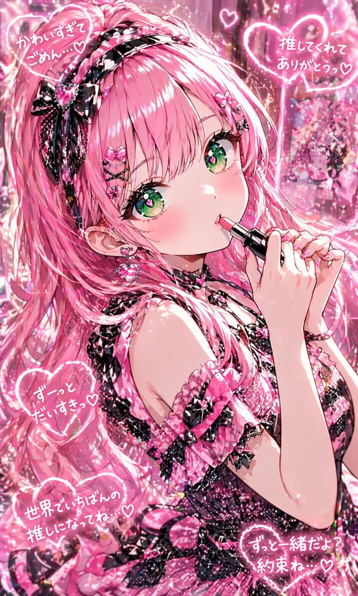 Pink Kawaii Idol Lipstick Portrait reference