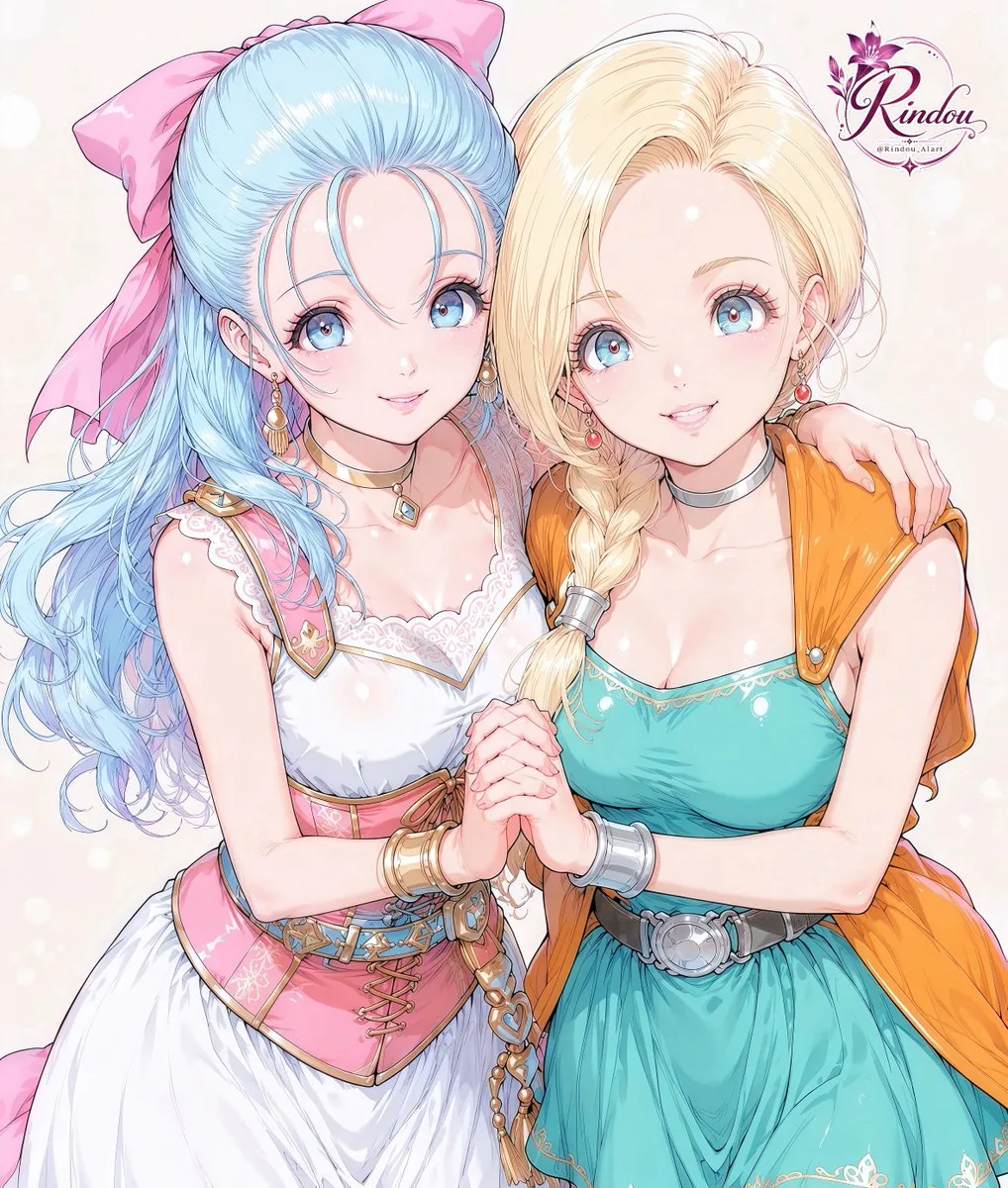Two Fantasy Anime Heroines Portrait reference