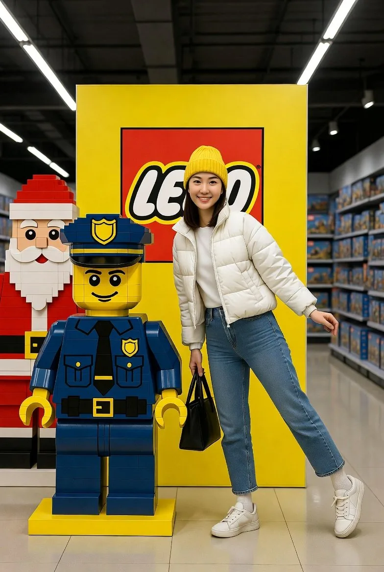 Lego Store Candid Lifestyle Photo Prompt - Nano Banana Pro AI Prompt for Social Media Post reference