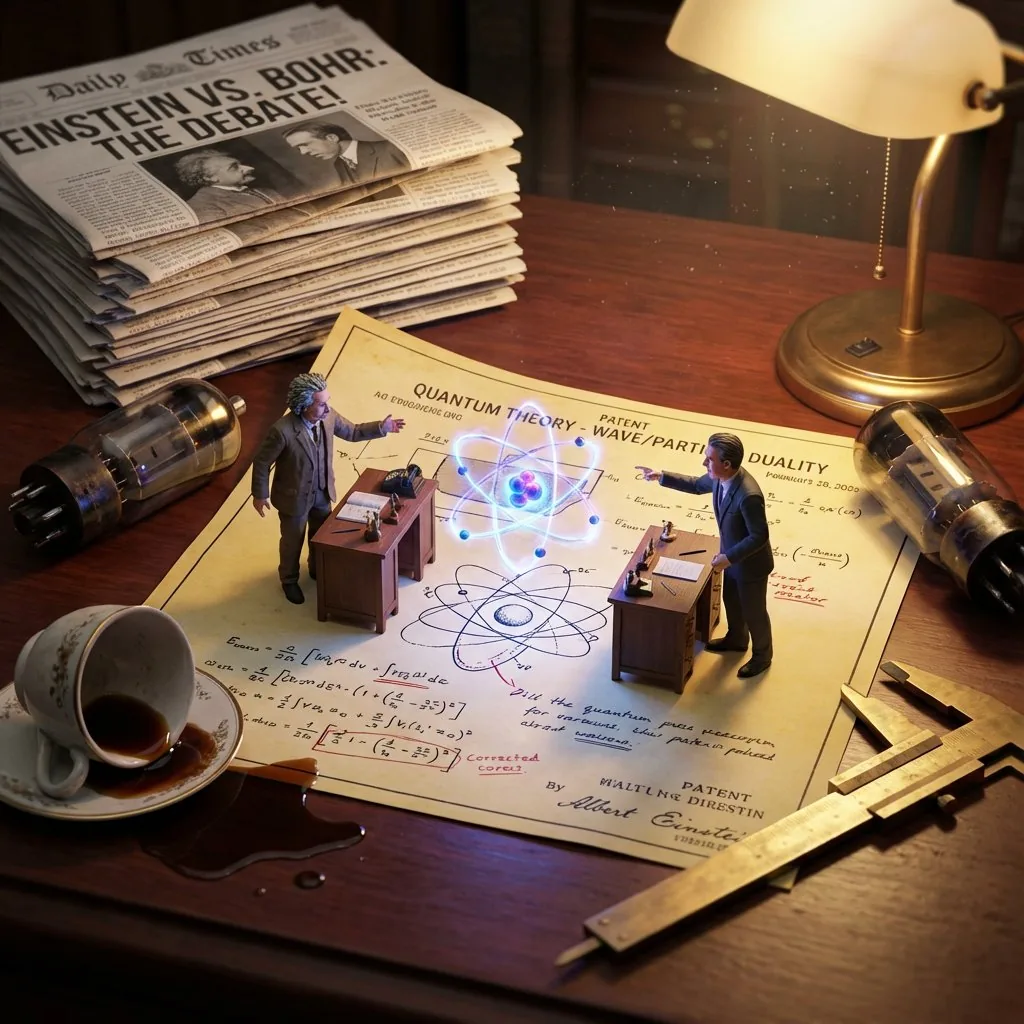 Historical Scientist Rivalry Macro Diorama Prompt - Nano Banana Pro AI Prompt for Infographic / Edu Visual reference