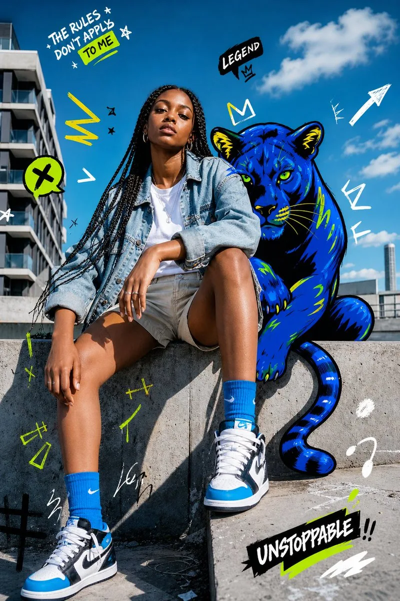 Street Fashion Panther Graffiti reference