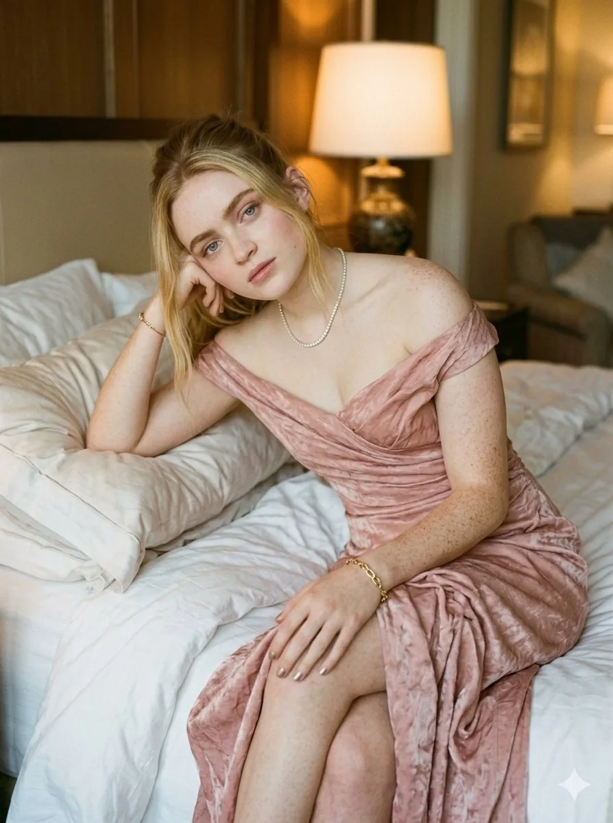 Cinematic Velvet Gown Portrait reference