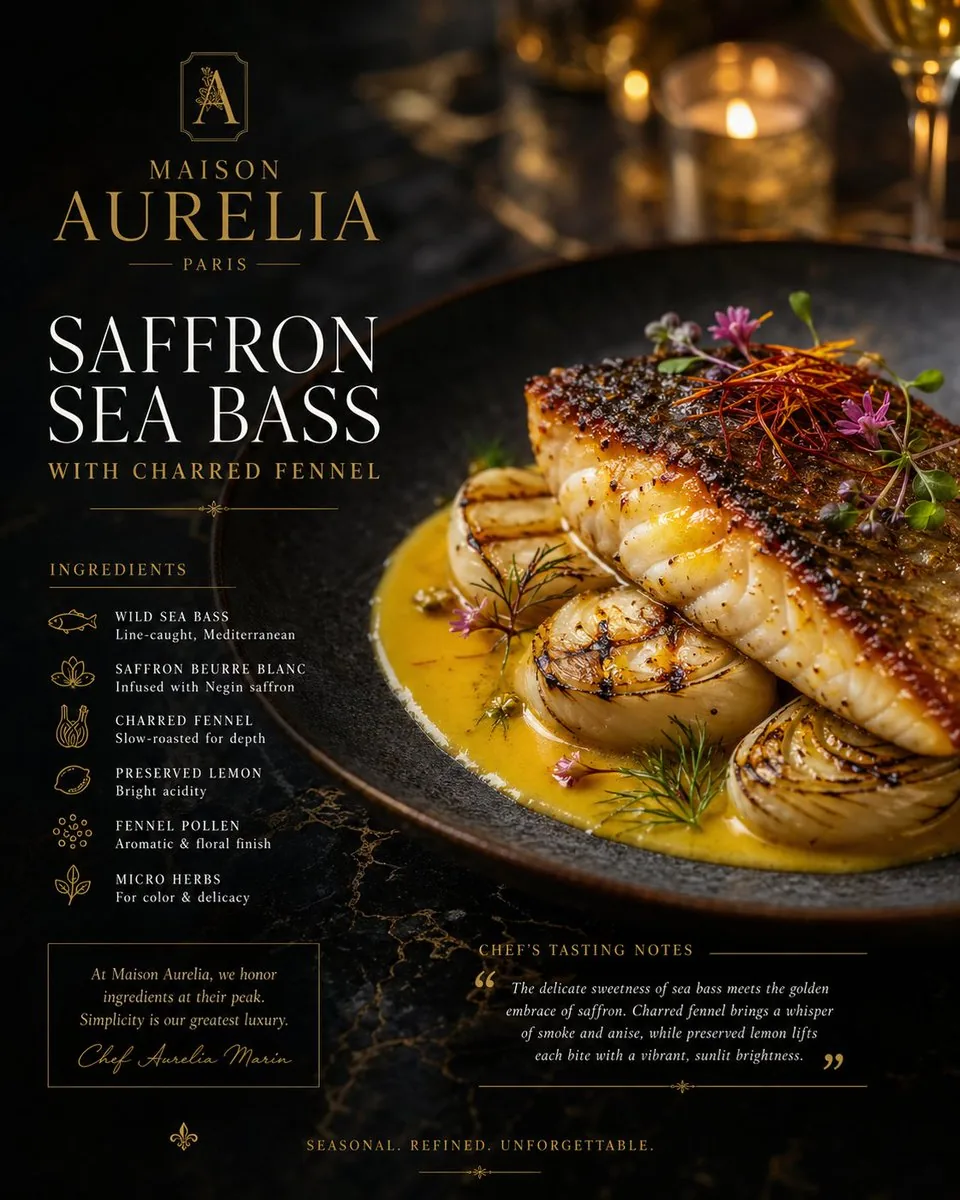 Luxury Culinary Menu Poster reference