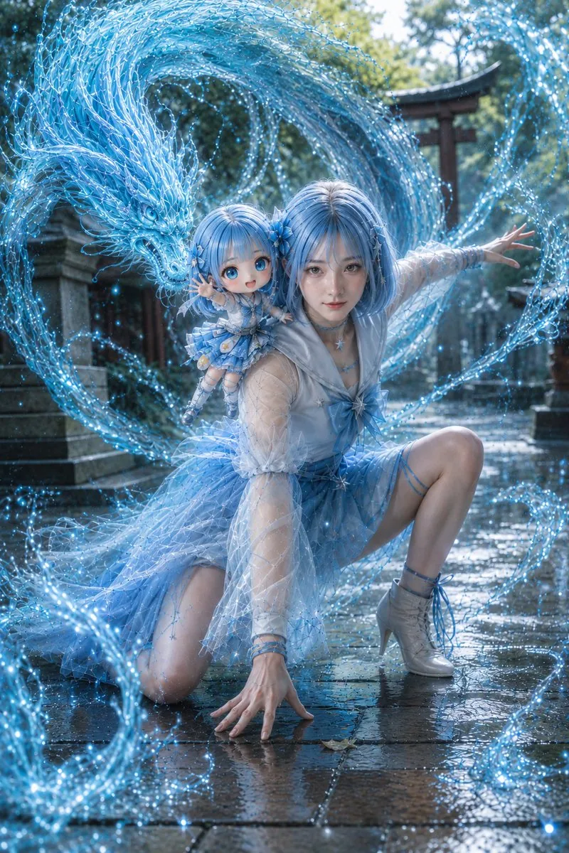 Water Dragon Magic Girl Fantasy Portrait reference