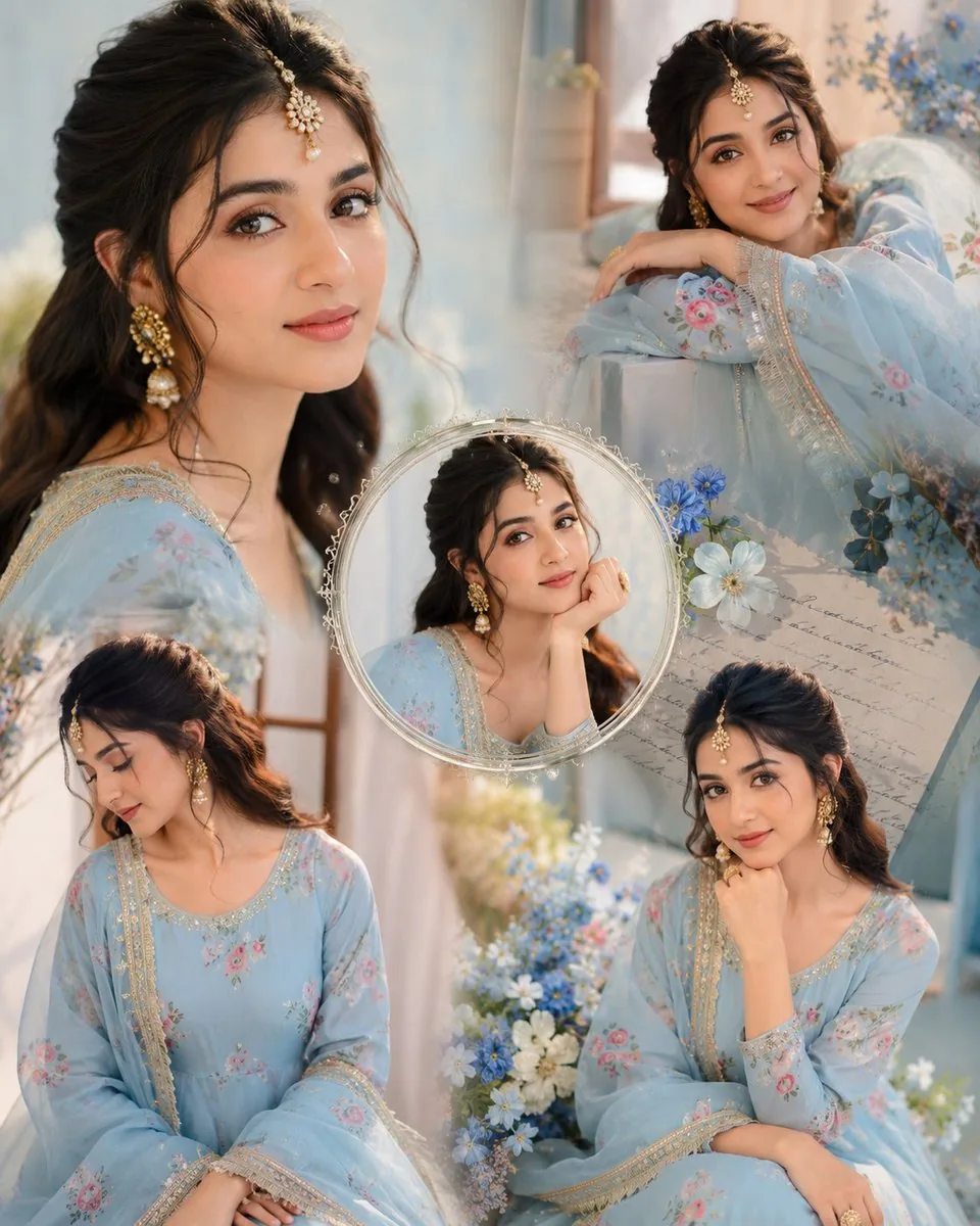 Indian Anarkali Fashion Collage reference