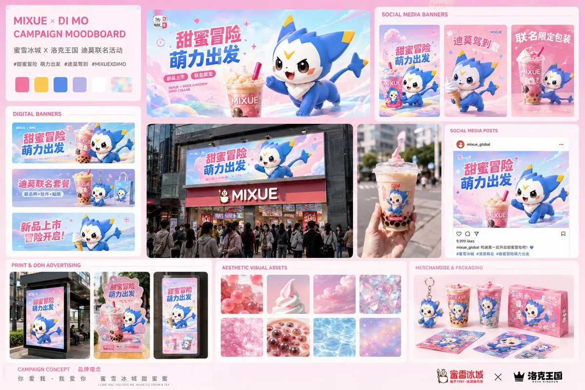 Mixue Di Mo Campaign Moodboard reference