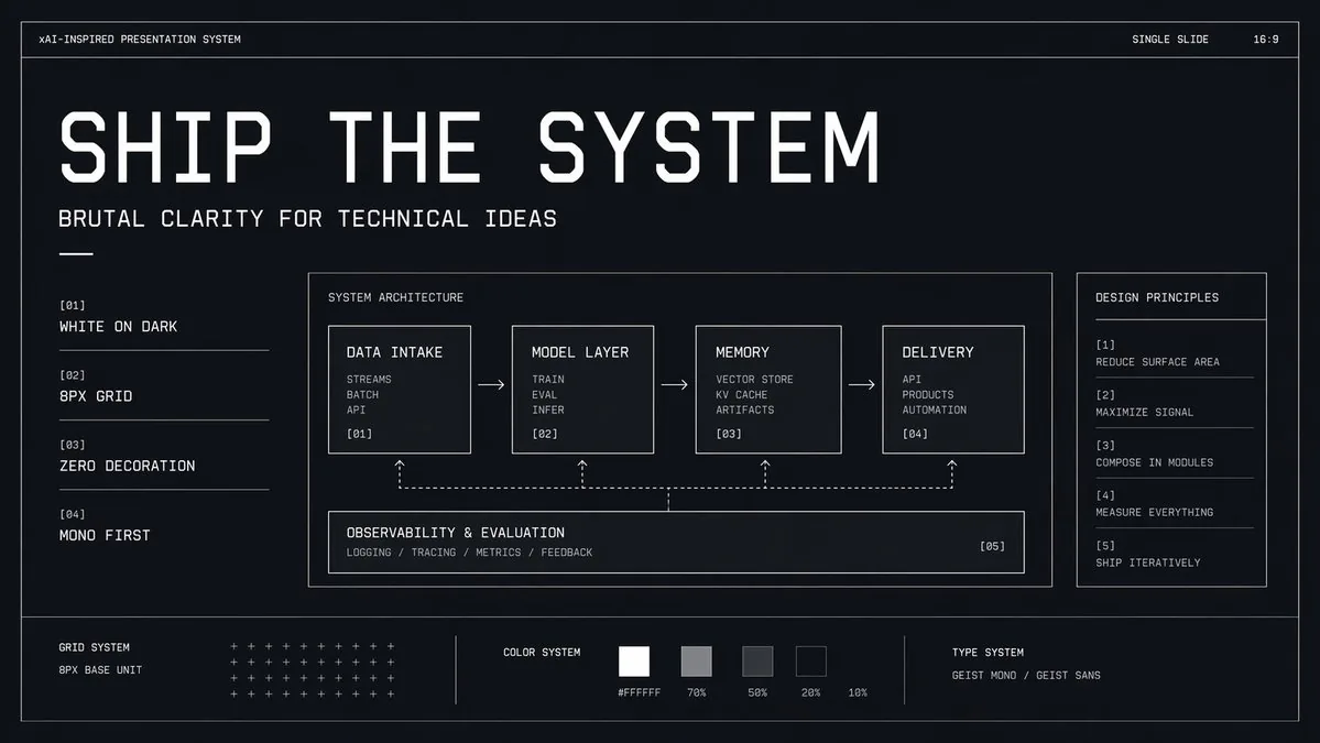 Brutalist Technical System Slide
