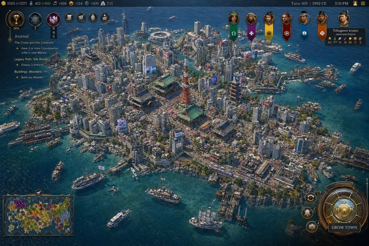 Civilization-Style Tokyo Bay Screenshot reference
