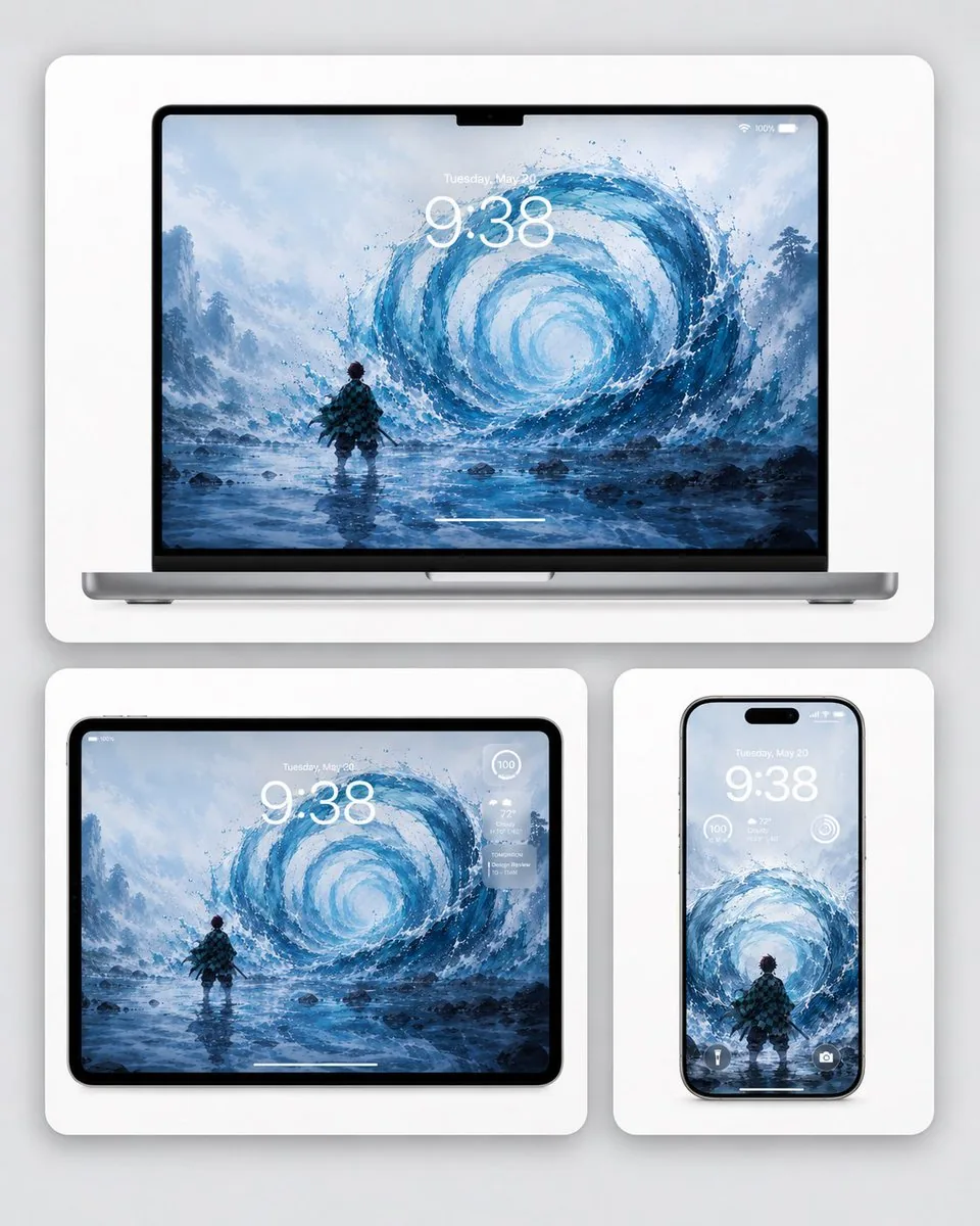 Water Breathing Device Wallpaper Mockup reference