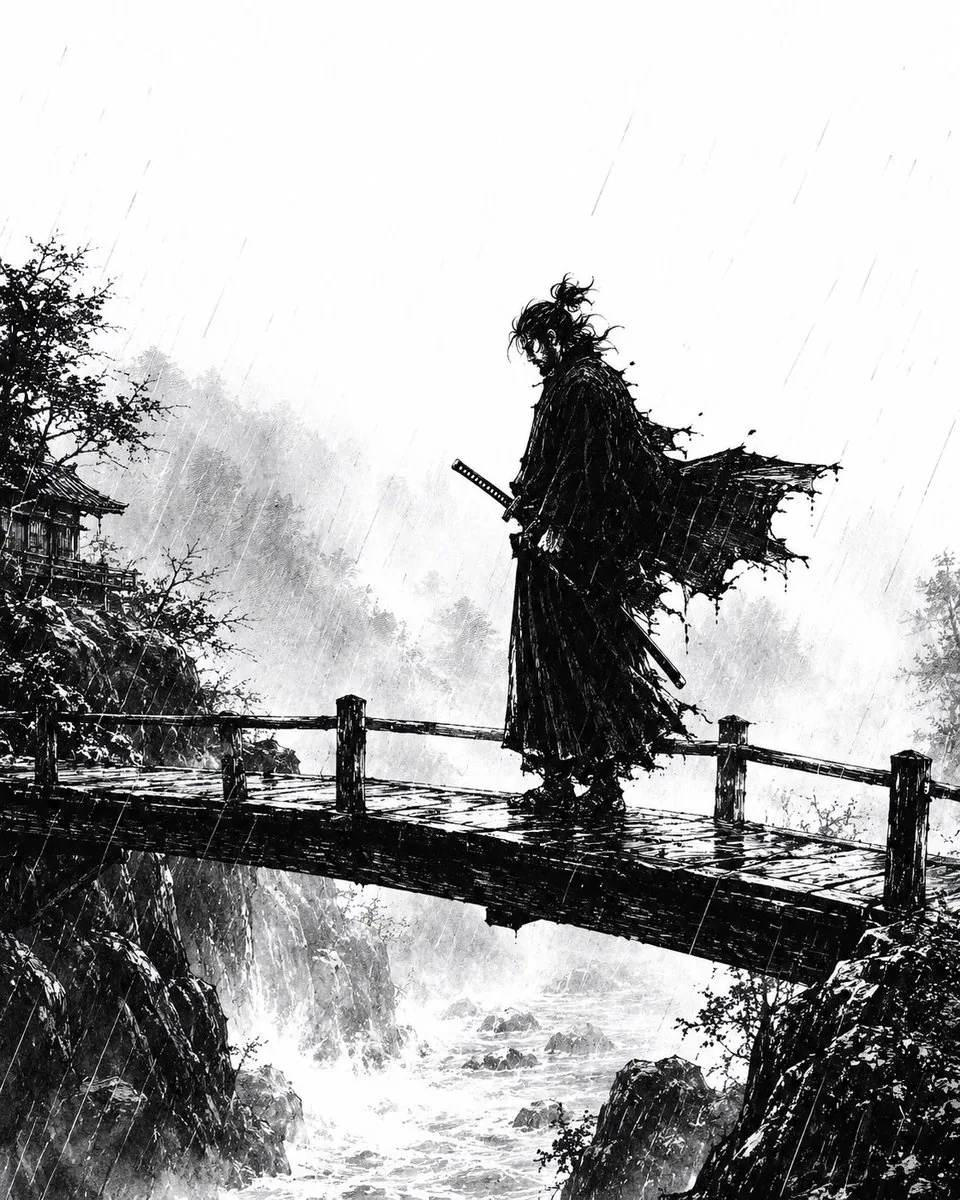 Rainstorm Ronin Bridge Scene reference