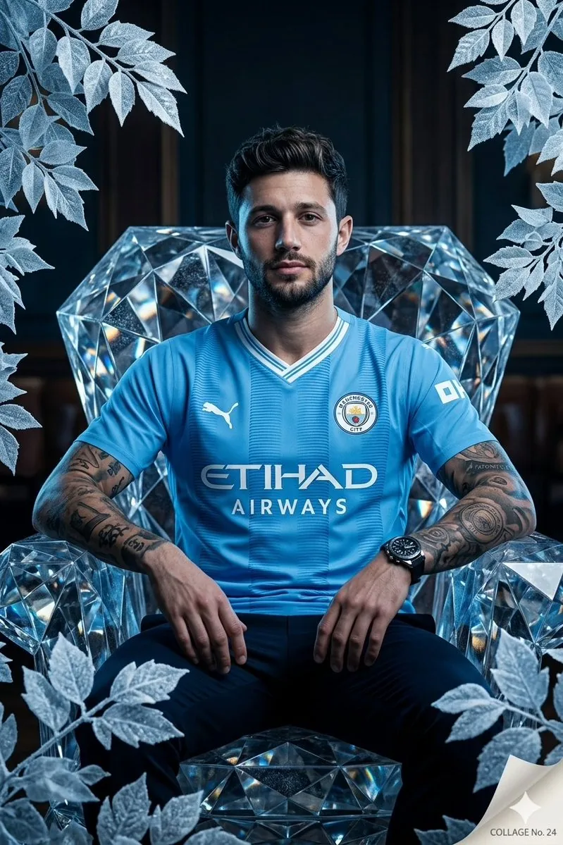 Cinematic Footballer on Diamond Armchair reference