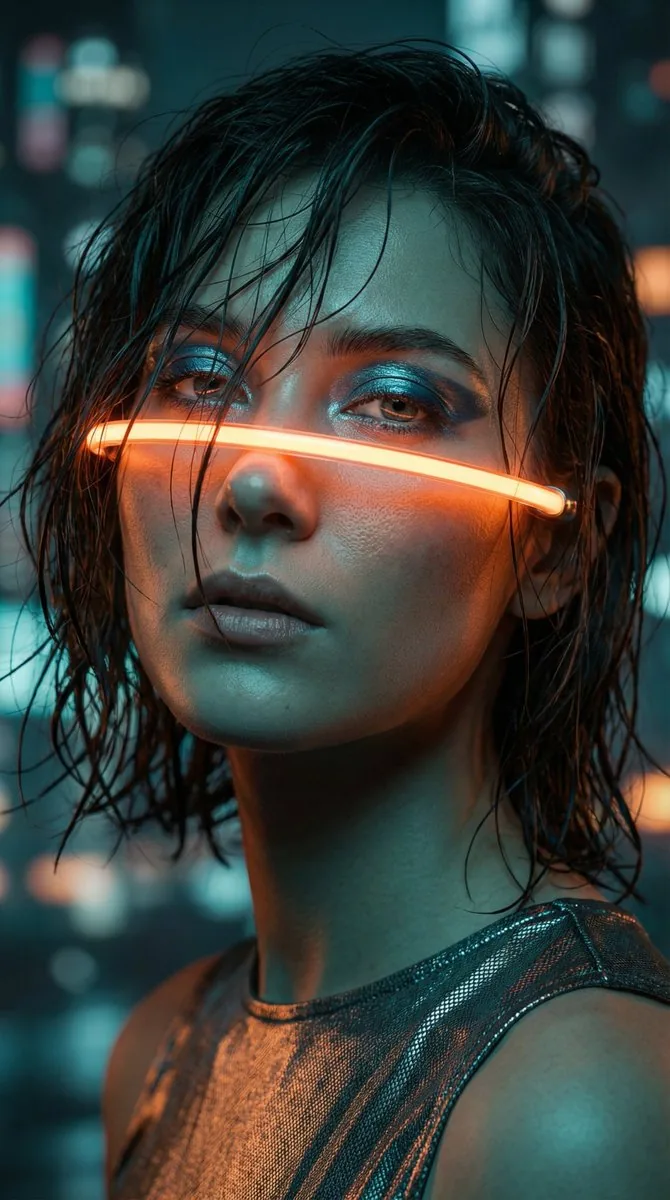 Cyberpunk High-Fashion Portrait Prompt - Nano Banana Pro AI Prompt for Social Media Post reference
