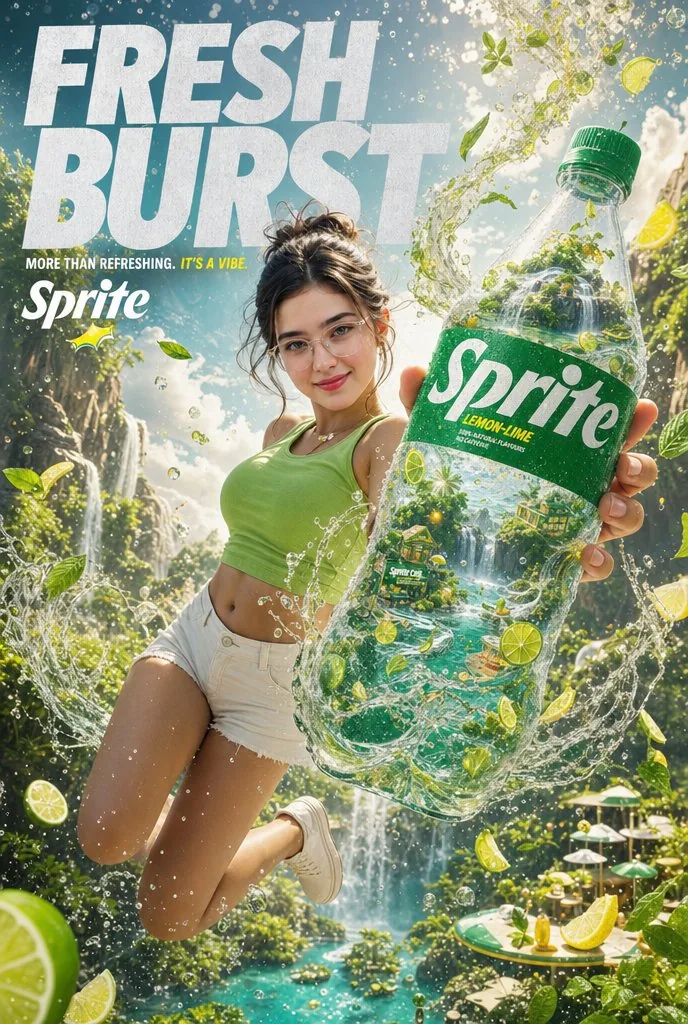 Fresh Burst Sprite Ad Poster reference
