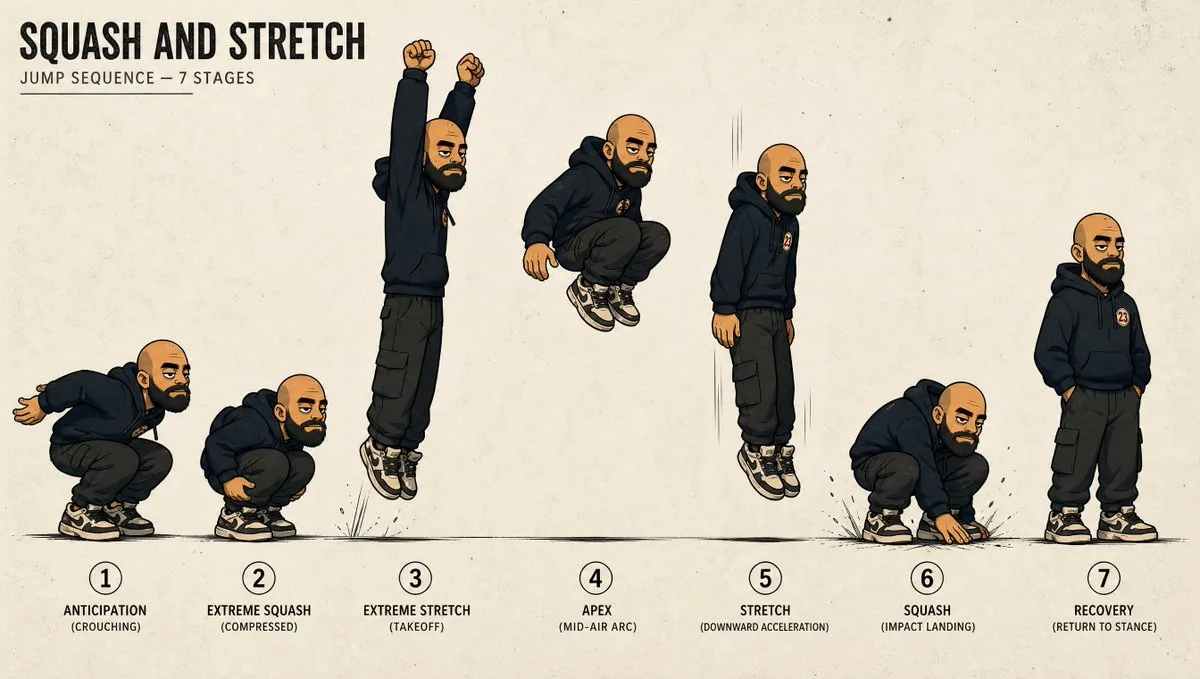 Squash and Stretch Jump Sheet reference