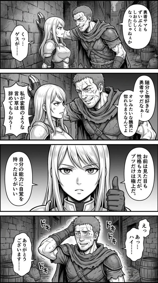 Four-Panel Manga: Fantasy Alleyway Wall-Slam reference