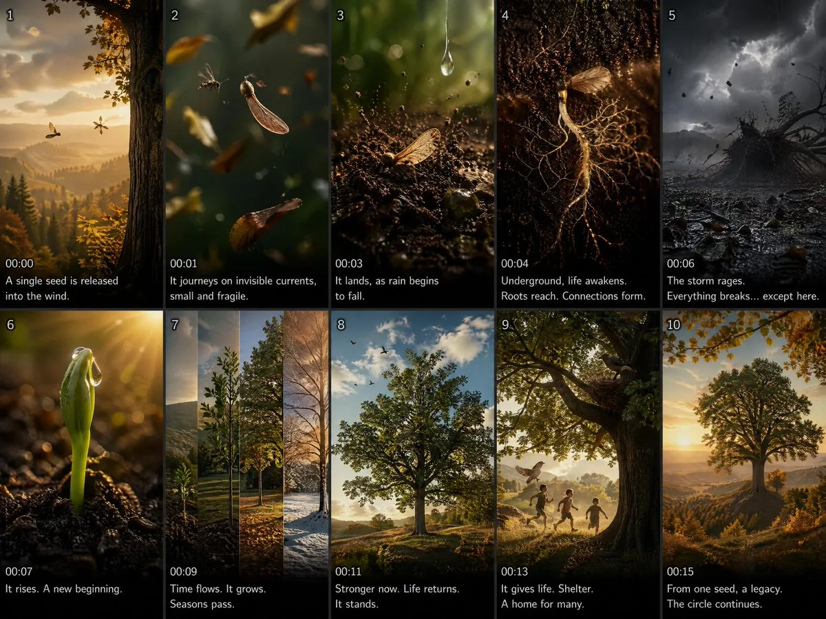 Cinematic Seed Life Storyboard reference