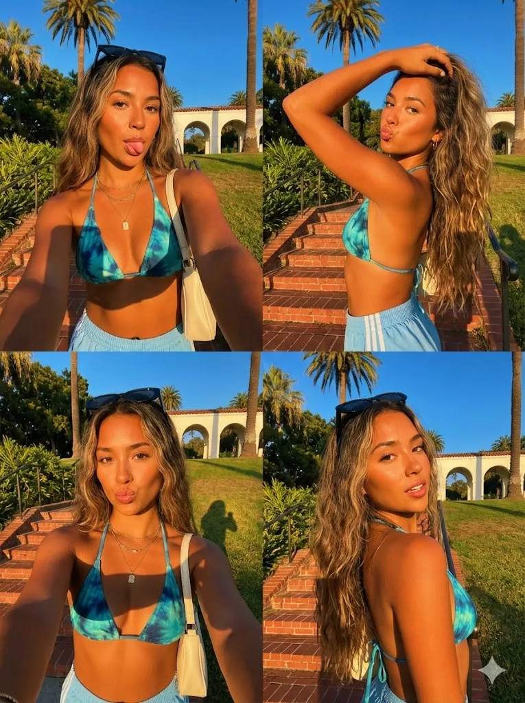 4-Panel Photo Grid Selfie Aesthetic - Nano Banana Pro AI Prompt for Social Media Post reference