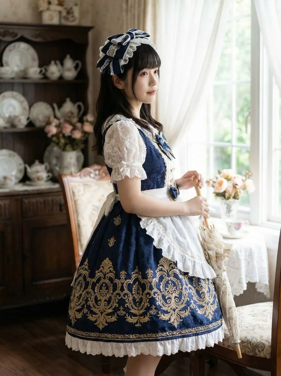 Baroque Lolita Dress Fashion Prompt reference
