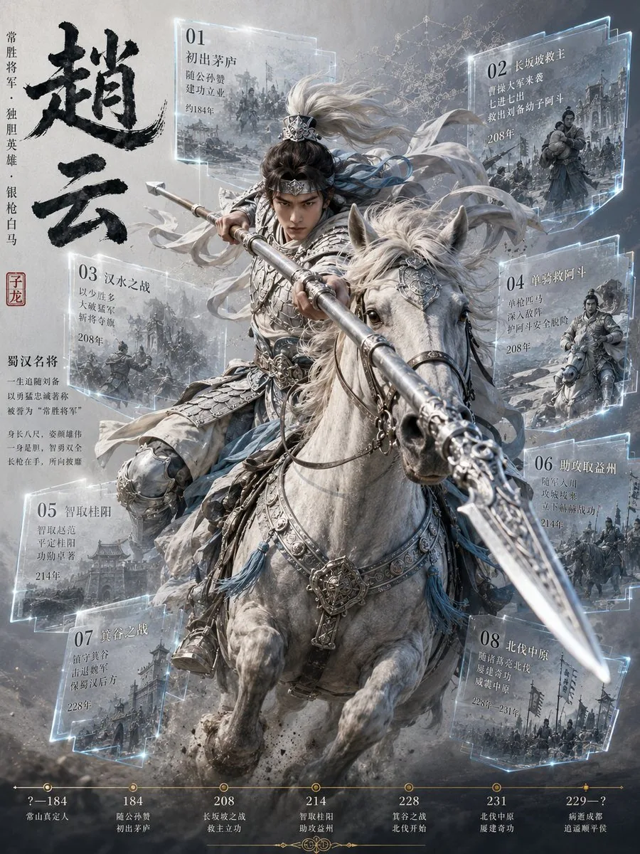 Zhao Yun Cavalry Infographic Poster reference