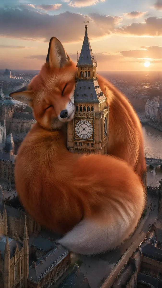 Wholesome Giant Animal in Cityscape reference