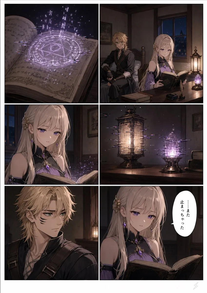 Six-Panel Fantasy Magic Comic Page reference