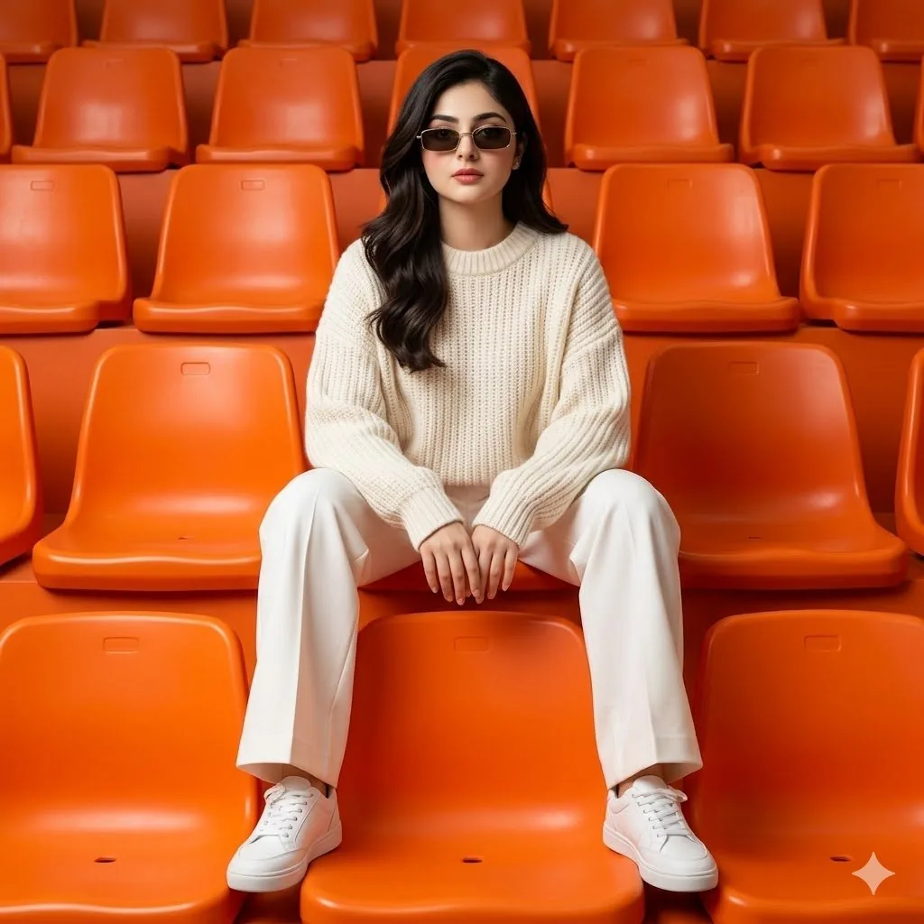 Monochromatic Editorial Stadium Fashion reference
