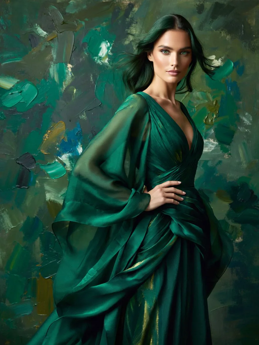Emerald Couture Seasonal Portrait reference