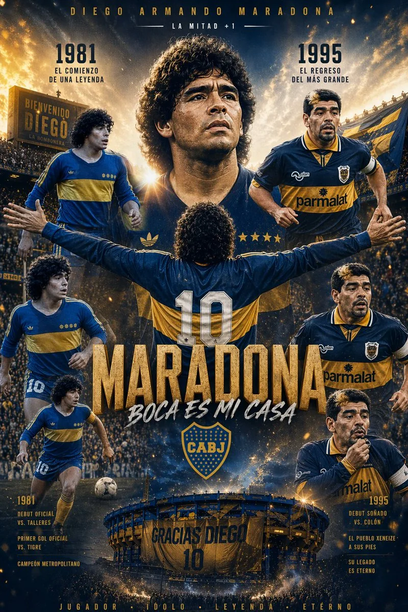 Maradona Boca Juniors Infographic Poster reference